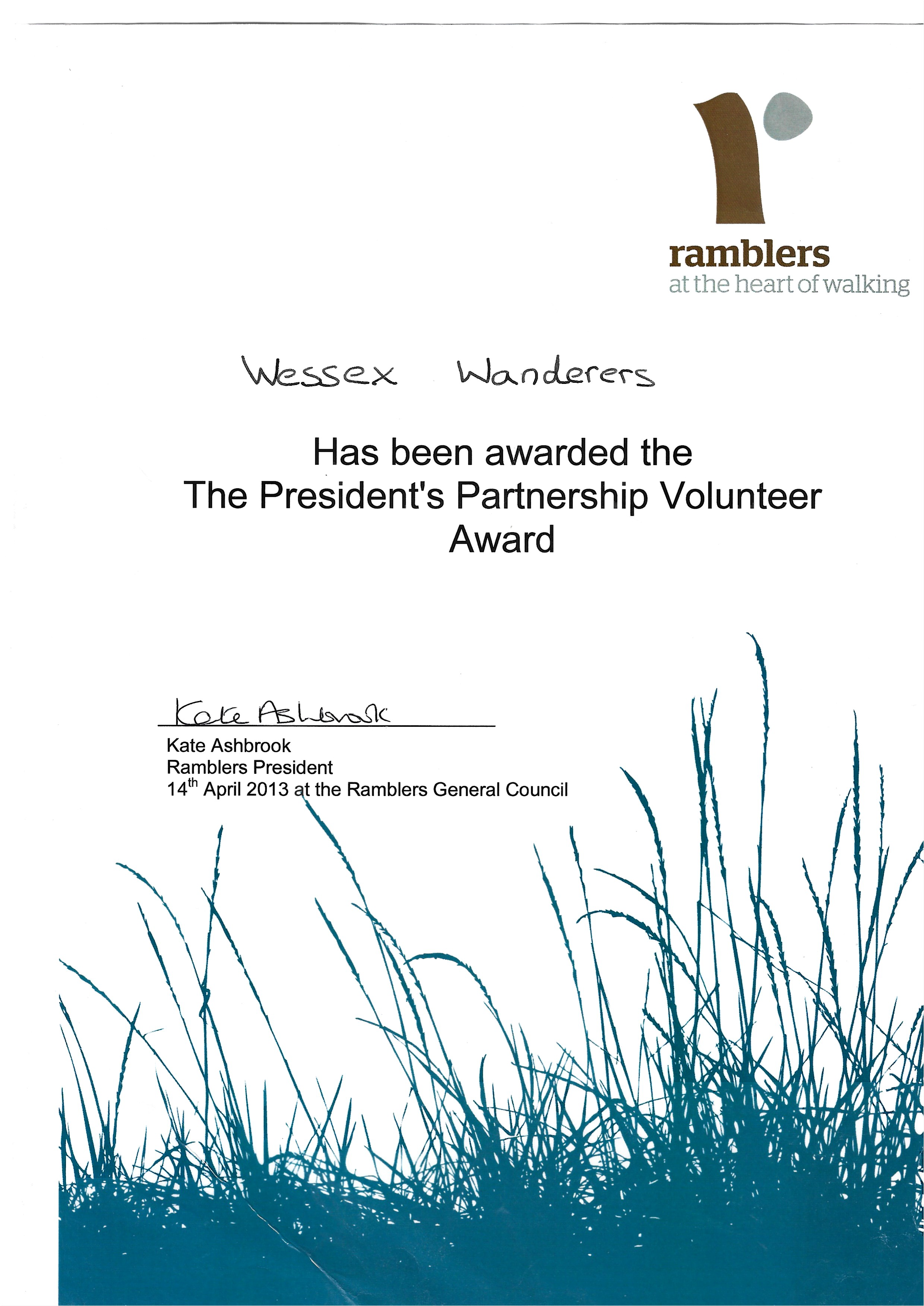 Certificate Presidents Award